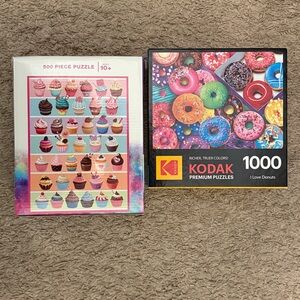 Puzzles - Colorful Donuts Delight and Rainbow Dreams - Colorful Cupcakes